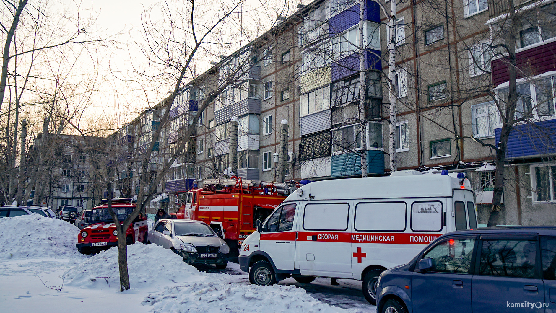 В Комсомольске-на-Амуре в результате пожара в многоэтажке пострадал человек