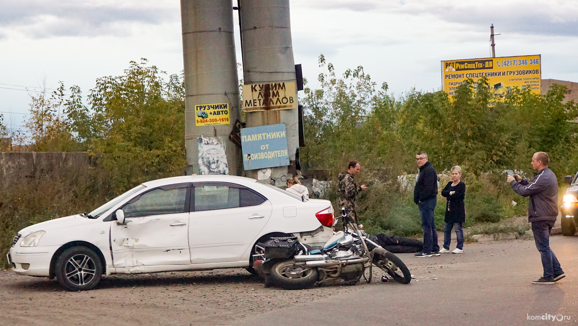 Подробности ДТП на Северном шоссе: Мотоцикл обгонял, «Премио» поворачивала