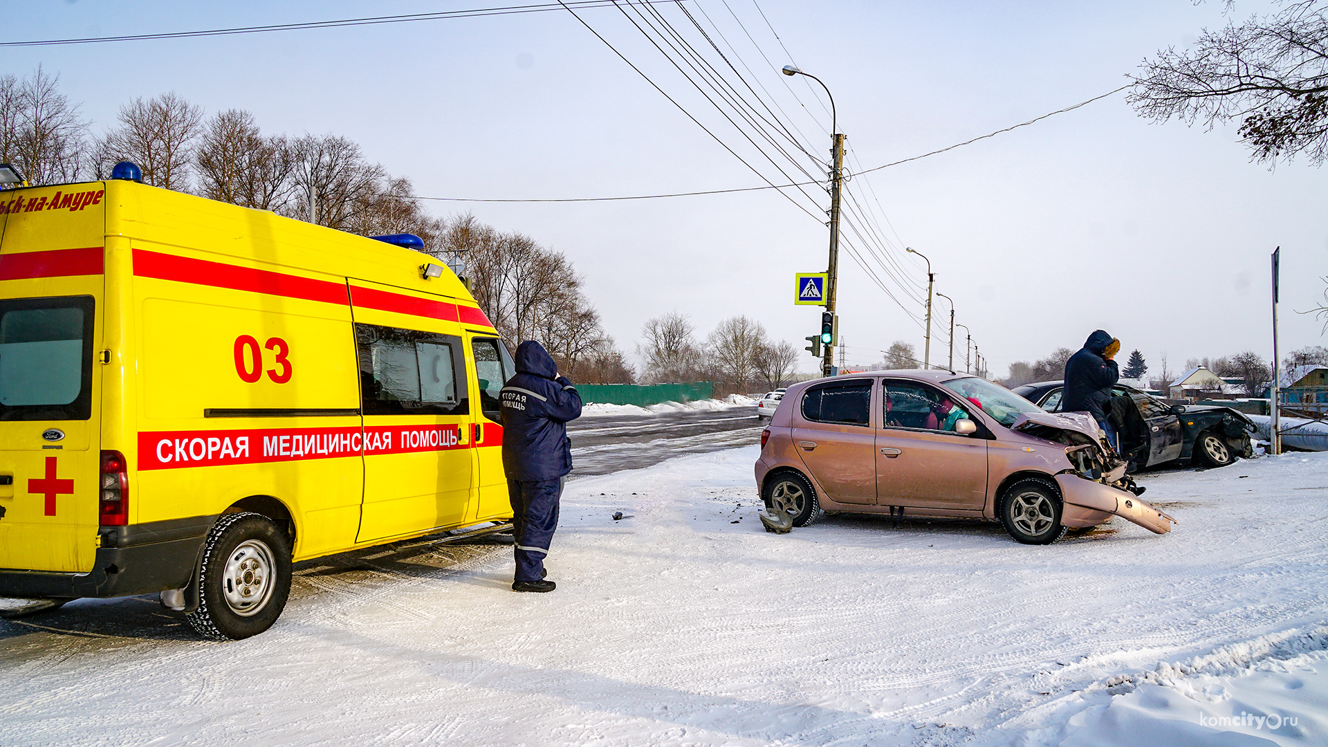 В Комсомольске-на-Амуре в аварии на Комшоссе пострадал водитель