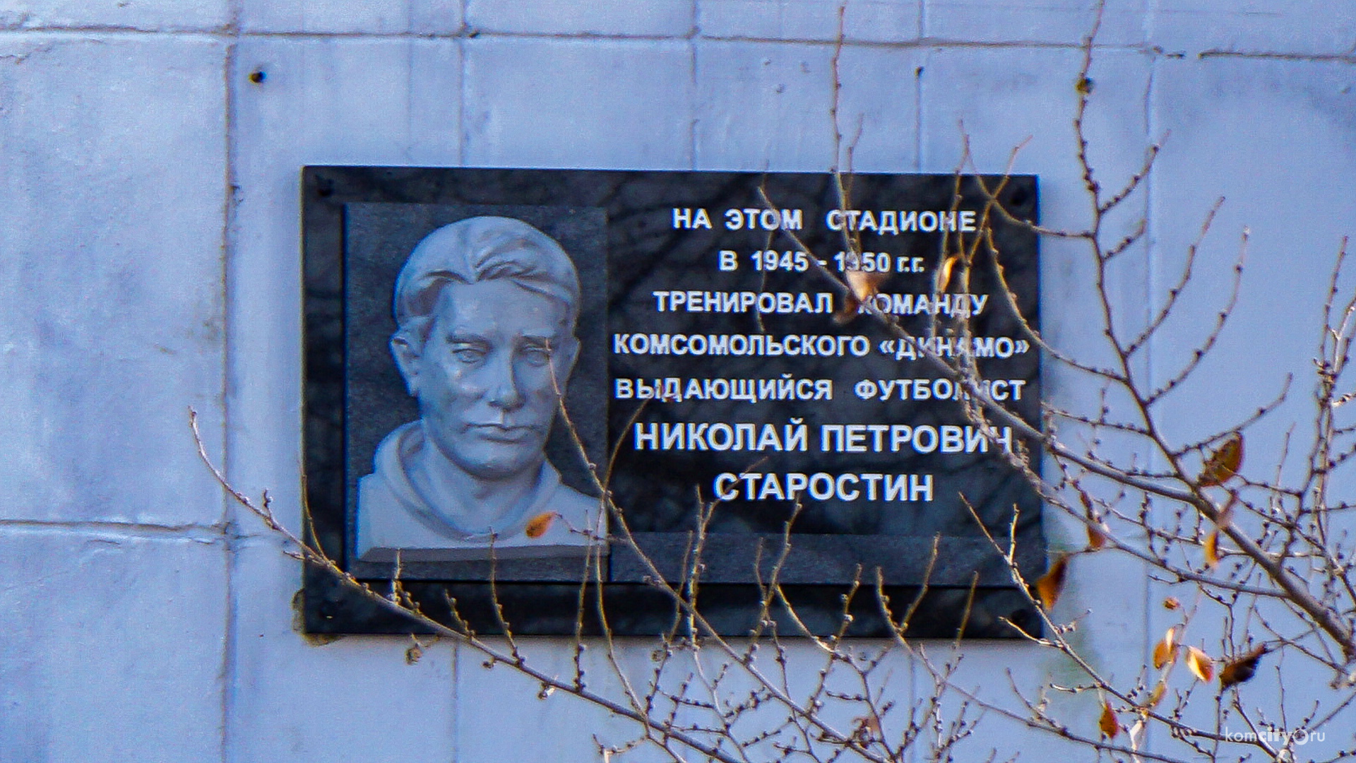 Мемориальную доску репрессированному футболисту Старостину открыли в Комсомольске-на-Амуре