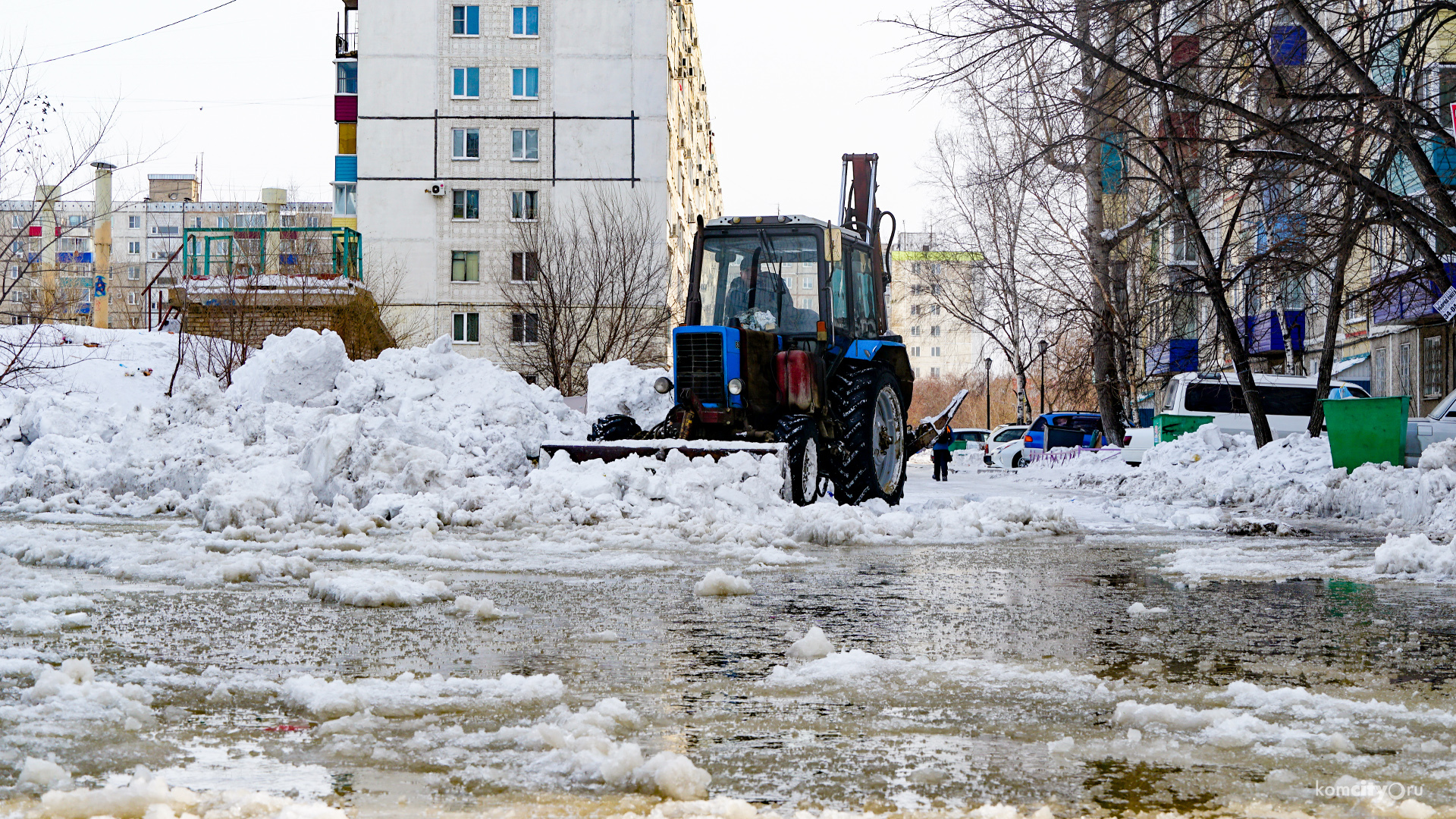 Прорыв трубы зимой