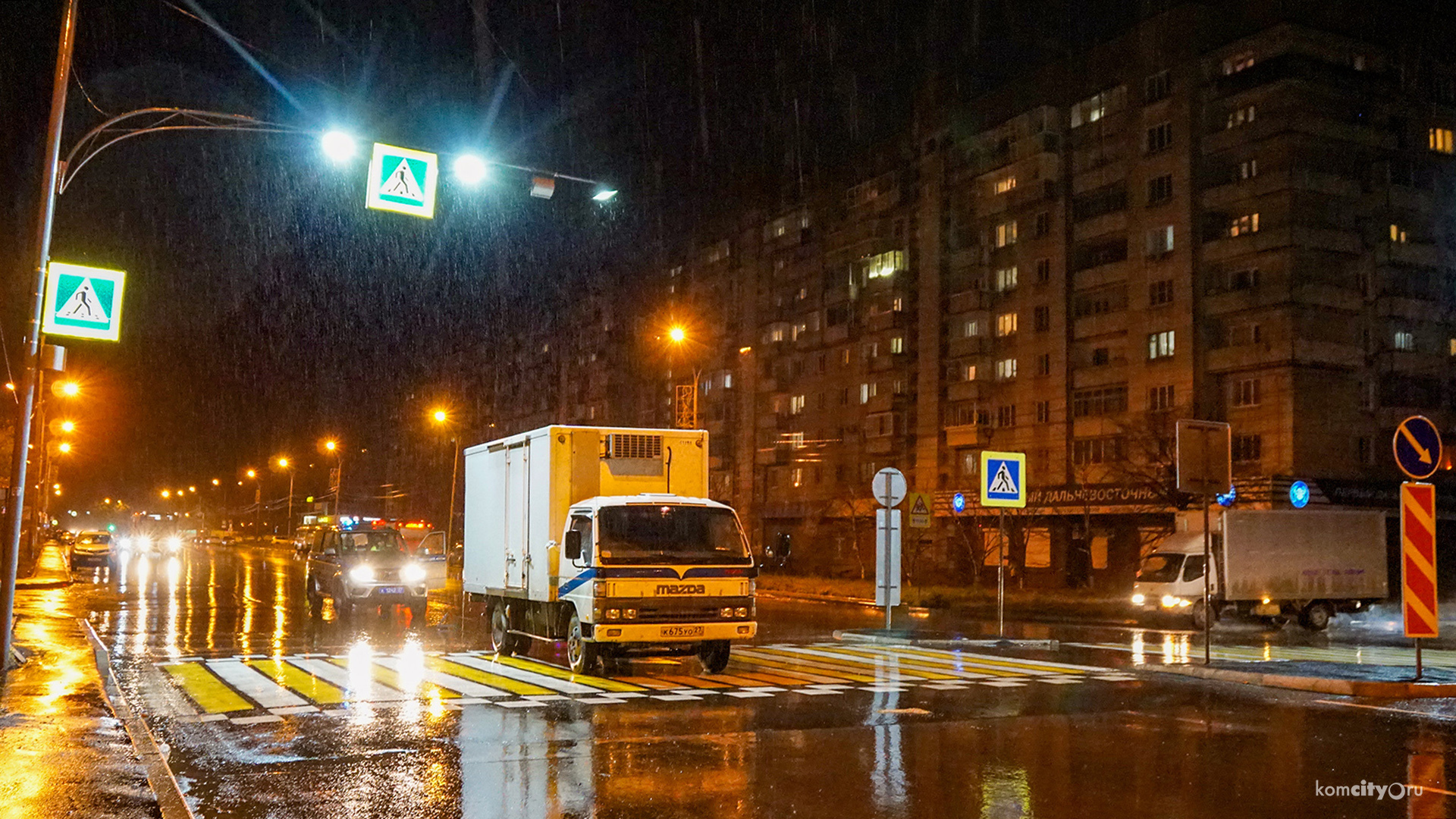 В Комсомольске-на-Амуре станет больше освещённых пешеходных переходов